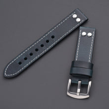 Load image into Gallery viewer, Italian Leather Waxed Oil Watch Strap for Pilot watches and all 20mm 22mm Watches