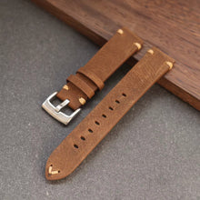Load image into Gallery viewer, Handmade Vintage Style Leather Watch Strap for Rolex Watches 19mm 20mm 21mm