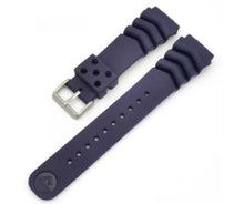 Load image into Gallery viewer, Seiko Z18 Z20 Z22 Curved Vent Rubber Watch Strap - Black, Blue &amp; Green
