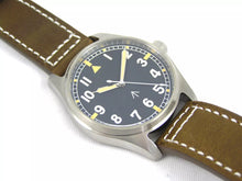 Load image into Gallery viewer, MILITARY BROADARROW WATCH WITH JAPANESE AUTOMATIC MOVEMENT THICK LEATHER STRAP