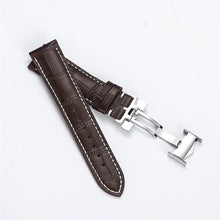Load image into Gallery viewer, Superb Leather Deployment Strap for Omega. Rolex, Longines, Tag Heuer Breitling Watches 19mm 20mm 21mm