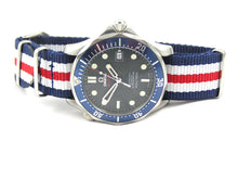 Load image into Gallery viewer, Ballistic Nylon G10 NATO Watch Strap for All 20mm Watches – RAF Light Blue, Royal Dark Blue