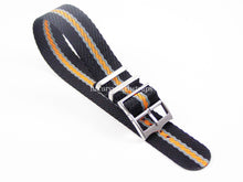 Load image into Gallery viewer, orange grey black fabric watch strap