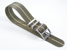 Load image into Gallery viewer, green khaki stripe fabric strap for Tudor watch.