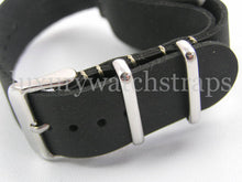 Load image into Gallery viewer, Black handmade leather Nato® watch strap for Rolex Submariner
