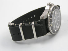 Load image into Gallery viewer, Black handmade leather Nato® watch strap for Rolex Submariner