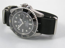 Load image into Gallery viewer, Black handmade leather Nato® watch strap for Rolex Submariner