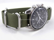 Load image into Gallery viewer, green brushed steel G10 Zulu nato watch strap