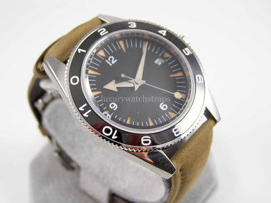 James Bond Seamaster Chronometer Watch Sterile Dial Genuine Japanese Miyota movement. Ceramic bezel. Leather Strap