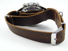 Load image into Gallery viewer, Handmade leather brown NATO® watch strap for Omega Seamaster Speedmaster Planet Ocean
