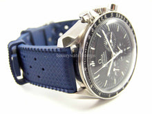Load image into Gallery viewer, High grade blue silicone rubber watch strap for Omega Speedmaster Watch