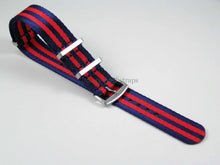 Load image into Gallery viewer, Ultimate Dense Twill™ NATO® strap for Omega Planet Ocean Watch 22mm Blue and Red