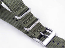 Load image into Gallery viewer, Green brand New Hemp NATO watch strap. Strong, sustainable, soft, 100% Vegan. 20mm 22mm