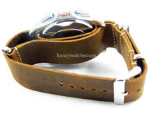 Load image into Gallery viewer, Handmade Black Brown Leather NATO® watch strap for Tag Heuer Watches