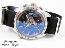 Load image into Gallery viewer, Handmade Black Brown Leather NATO® watch strap for Tag Heuer Watches