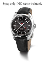 Load image into Gallery viewer, New Leather Deployment watch strap for Omega Seamaster Speedmaster Planet Ocean  Black
