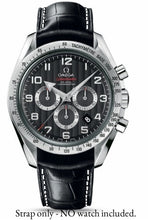 Load image into Gallery viewer, New Leather Deployment watch strap for Omega Seamaster Speedmaster Planet Ocean Black
