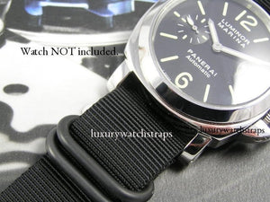 black Superb ballistic nylon Zulu G10 Nato® watch strap for Panerai RXW PAM 22mm 24mm Watch
