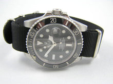 Load image into Gallery viewer, Superb orange / Black ballistic nylon Nato® watch strap for Rolex Submariner GMT Yachtmaster watches