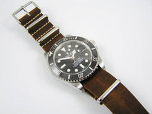 Load image into Gallery viewer, Brown handmade leather Nato® watch strap for Rolex Watch