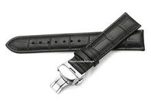 Load image into Gallery viewer, black leather black stitching watch strap for all watches