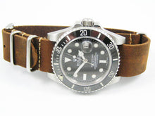 Load image into Gallery viewer, Brown leather NATO watch strap for all watches