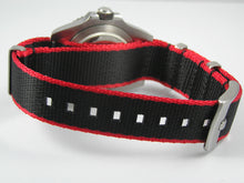 Load image into Gallery viewer, premium seatbelt nylon nato watch strap black red edge