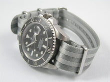 Load image into Gallery viewer, Ultimate Dense Twill Weave NATO® Double Grey Bond strap for Rolex Submariner Yacht-Master GMT Daytona 20mm