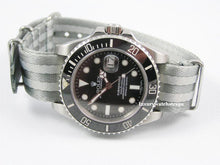 Load image into Gallery viewer, Ultimate Dense Twill Weave NATO® Double Grey Bond strap for Rolex Submariner Yacht-Master GMT Daytona 20mm