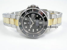Load image into Gallery viewer, Superb bi- metal, two-tone stainless steel watch strap for Rolex Oyster watch 20mm. NO WATCH