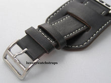 Load image into Gallery viewer, Superb handmade soft leather bund strap for Apple Watch Black and Brown 38mm and 42mm.
