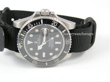 Load image into Gallery viewer, black g10 zulu nylon nato watch strap on rolex
