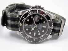 Load image into Gallery viewer, two black three grey premium seatbelt nato watch strap