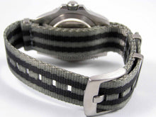 Load image into Gallery viewer, two black three grey premium seatbelt nato watch strap