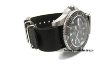 Load image into Gallery viewer, Superb handmade leather black NATO® watch strap for Rolex watch