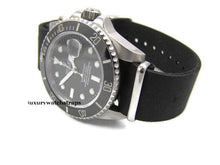 Load image into Gallery viewer, Superb hand made leather black  Nato®watch strap for Omega Planet Ocean 22mm