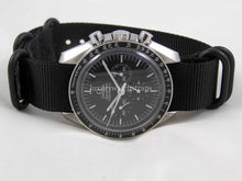 Load image into Gallery viewer, Black Ballistic nylon Zulu G10 Nato® strap for Omega Speedmaster Seamaster Planet Ocean 18mm 20mm 22mm NO WATCH
