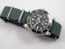 Load image into Gallery viewer, Gun metal ballistic nylon Nato® watch strap for Rolex Submariner GMT Daytona Yachtmaster watches
