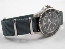 Load image into Gallery viewer, Gun metal ballistic nylon Nato® watch strap for Rolex Submariner GMT Daytona Yachtmaster watches