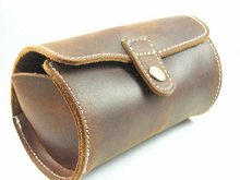 Load image into Gallery viewer, Hand made leather watch case - for travel or storage. Two watch size.