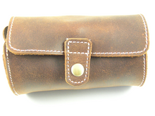 Load image into Gallery viewer, Hand made leather watch case - for travel or storage. Two watch size.
