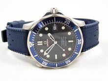 Load image into Gallery viewer, Ultimate high grade silicone blue, black, orange rubber watch strap for Omega Seamaster Planet Ocean Watch 20mm 22mm