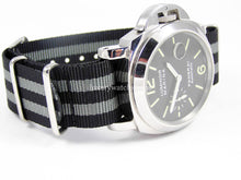 Load image into Gallery viewer, james bond spectre grey and black nylon nato watch strap for panerai