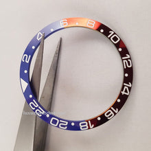 Load image into Gallery viewer, Custom made GMT Batman Blue Black & Pepsi Bezel ceramic bezel for Seiko Divers Watch 6309 7002 7S26 (specific models) SKX007 SKX009