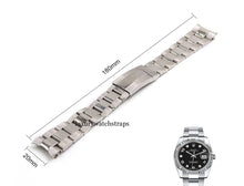 Load image into Gallery viewer, Brushed silver stainless steel watch strap bracelet for Rolex Datejust Models