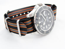 Load image into Gallery viewer, orange grey black nato watch strap