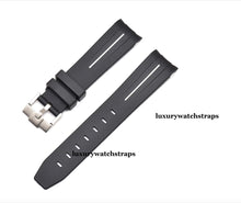 Load image into Gallery viewer, vulcanised rubber watch strap for rolex white accent