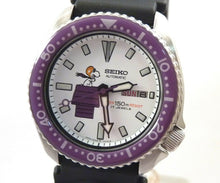 Load image into Gallery viewer, Pre-Owned Seiko Purple Ceramic Snoopy Red Baron Automatic Diver Day Date Watch 6309