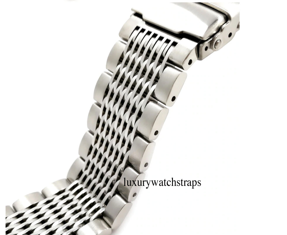 Superb high grade hybrid mesh stainless steel bracelet strap for Omega Watch. 20mm 22mm