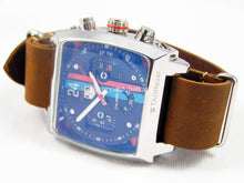 Load image into Gallery viewer, Superb Hand Made Leather brown NATO® watch strap for Tag Heuer Monaco Watch 22mm. Beautiful supple leather.
